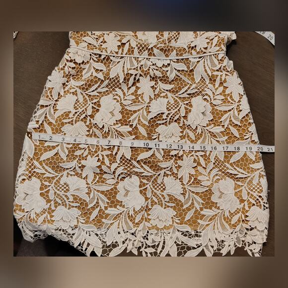 Jenny Yoo Lace White Samira Long Sleeve Mock Neck Mini Dress Size 8 Bride - Picture 8 of 16